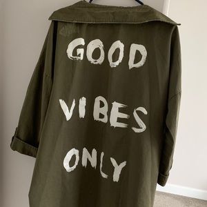 Good Vibes Only Coat by Mustard Seed
